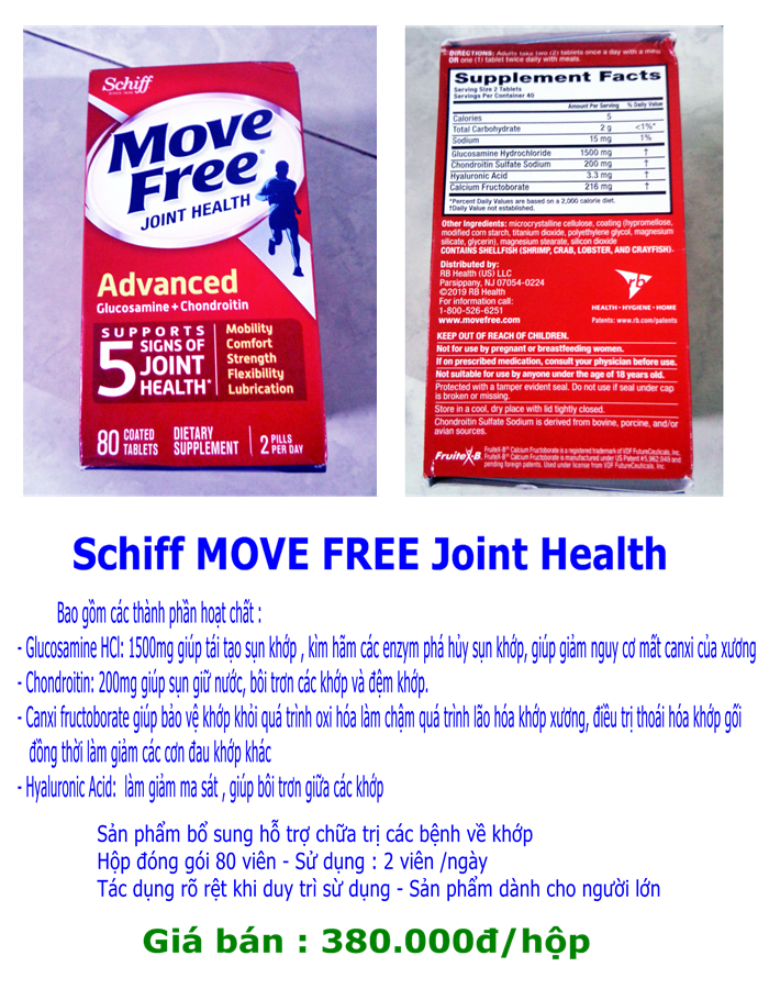 Schiff Move Free Glucosamine Chondroitin 80 viên - Ảnh 2