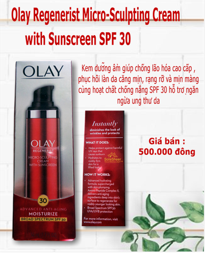 Olay Regenerist Micro-Sculpting Cream with Sunscreen Advanced Anti Aging SPF 30 - Ảnh 2