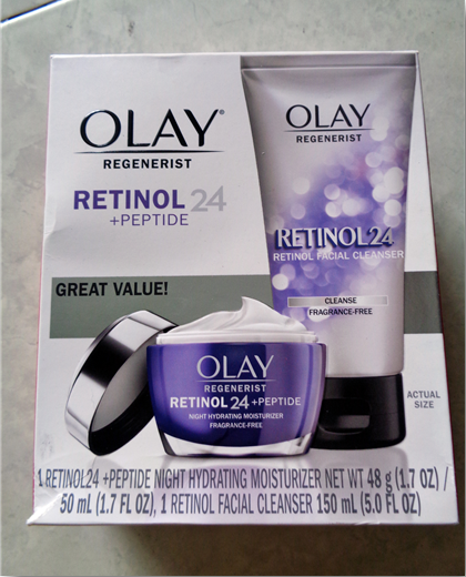 Olay Regenerist Retinol 24 + Peptide Night Hydrating Moisturizer và Olay Regenerist Retinol 24 Facial Cleanser